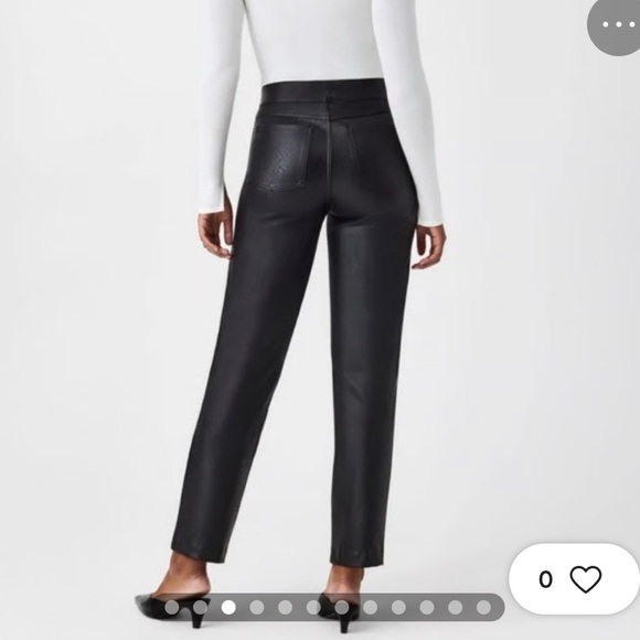SPANX Faux Leather Slim Straight Pants XL Tall - Picture 2 of 6